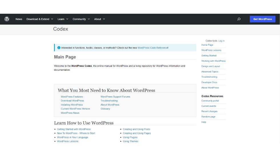 The WordPress Codex for Website Development