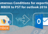 exporting mbox to pst outlook 2016